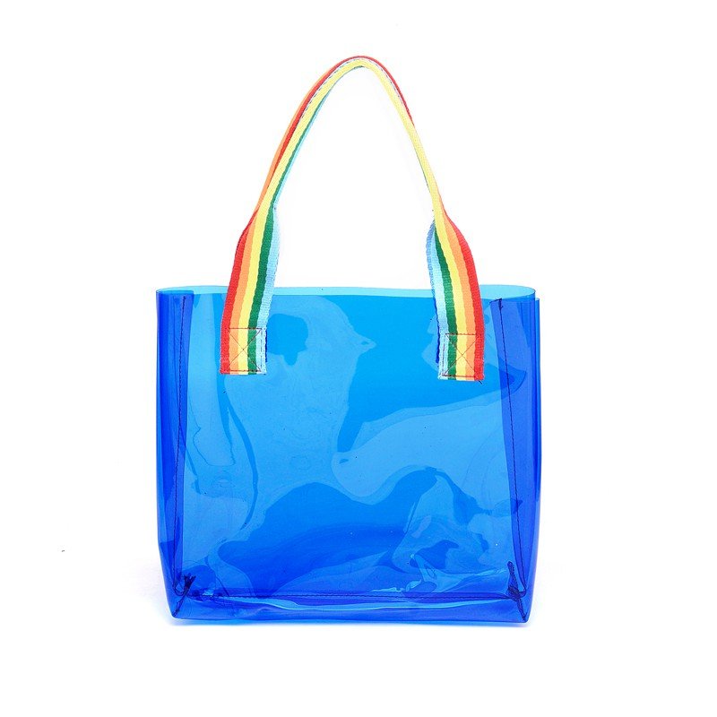 

Honana HN-B65 Colorful Waterproof PVC Travel Storage Bag Clear Large Beach Outdoor Tote Bag, Transparent;green;pink