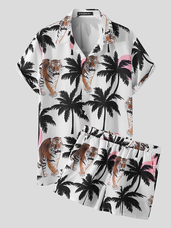 

Tiger Tropical Print Co-ords, White
