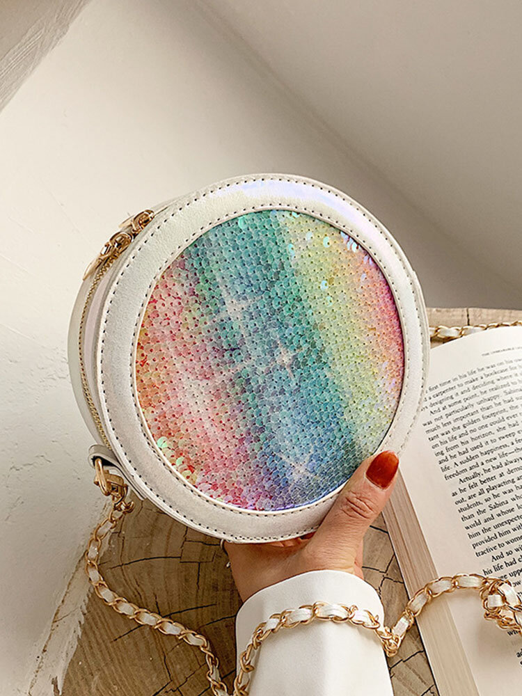

Women Ombre Colorful Sequined Round Crossbody Bag, #01;#02