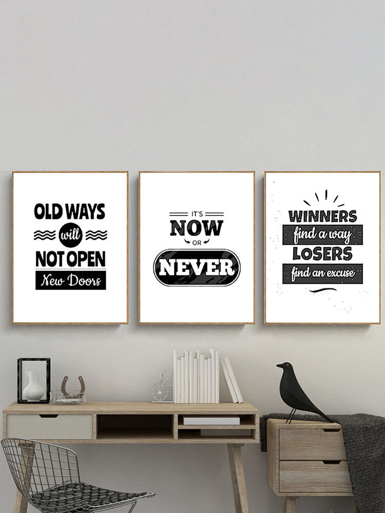 

1PC Unframed Inspirational Quotes English Slogan Poster Hanging Wall Art Modern Home Decor Canvas Painting For Study Roo