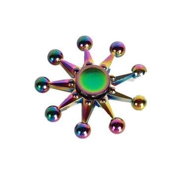 

Zinc Ally Night leaves Rotating Fidget Hand Spinner ADHD Autism Reduce Stress Focus Attention Toys, Multi-color black
