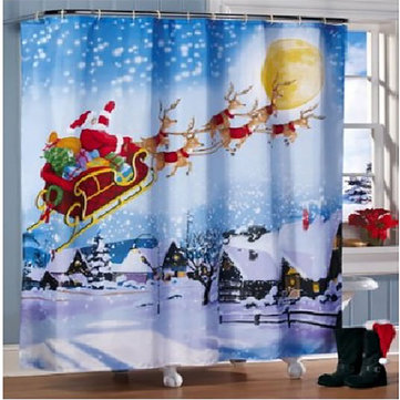 

180*180cm Christmas Sleigh Shower Curtain