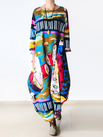 

Abstract Printed Maxi Dresses, Blue maroon coffee green white