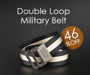 Mens Military Canvas Double Loop Leisure Belt