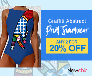 Newchic Abstract Print Swimsuits