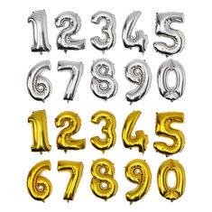 Gold Silver Number Foil Balloon Wedding Birthday Party Decoration