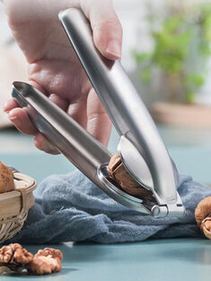 1 PC Stainless Steel 2 In 1 Chestnut Clip Walnut Pliers Sharp Serrated Sheller Nut Opener Cutter Kitchen Gadgets