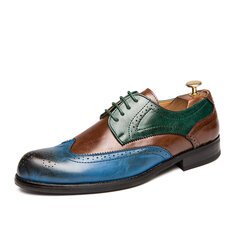 Men Brogue Color Blocking Oxfords Stylish Party Formal Shoes-142169