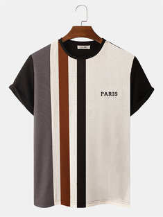 Striped Patchwork Knit T-Shirts
