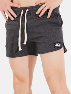 Patched Design Cozy Workout Loungewear Shorts-10473