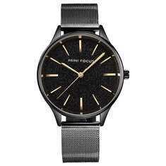 MINIFOCUS Fashion Quartz Wristwatch Stainless Steel Strap Scrub Starry Sky Dial Watches for Women