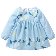 Girl's Bird Print Dress For 1-5Y