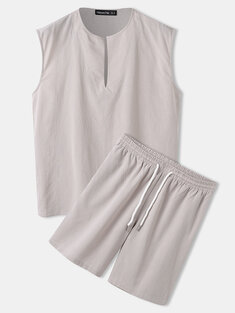 100% Cotton Plain Pajama Sets-10462
