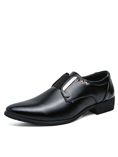 Men Pointed Toe Elastic Slip-On Business Formal Dress Shoes-142217
