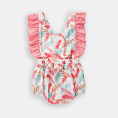 Baby Flower Flying Sleeves Rompers For 0-24M
