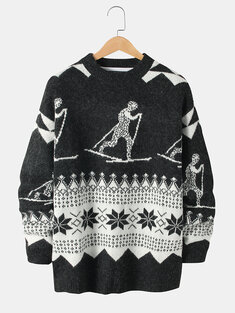 Figure Pattern Ethnic Style Sweaters-10342