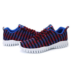 Men Mesh Cloth Sneakers Fishionable Stripe Running Shoes Comfortable Round Toe Casual Sport Shoes-145696