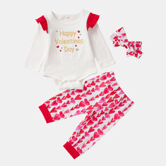 3Pcs Baby Valentine's Day Clothing Set For 0-24M