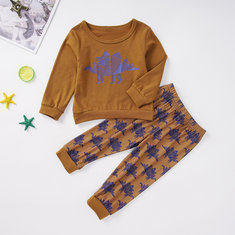 Boy's Dinosaurs Pattern Set For 1-7Y