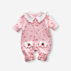 Baby Cherry Print Rompers For 3-18M