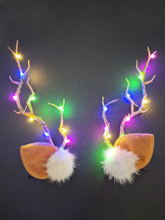عيد الميلاد جميل مضيئة الصنوبر مخروط الأيائل على شكل فرع شجرة ديكور البلاستيك غطاء الرأس دبوس الشعر