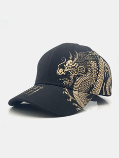 Unisex Cotton Chinese Dragon Pattern Fashion Hip-hop Style Sunshade Baseball Hat