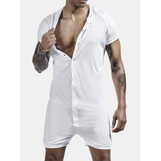 Men Short Sleeve Jumpsuit Pajamas-10464