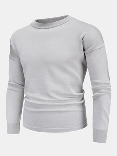 Knit Plain Solid Pullover Sweaters