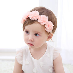 Flower Elastic Baby Girls Headband For 0-24M