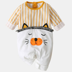 Baby Cat Striped Print Rompers For 0-18M