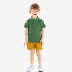 Boy's Green T-shirts+Pants Set For 1-8Y
