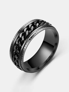 1 Pcs Stainless Steel Chain Rotating Fashion Simple Ring