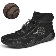 Men Handmade Slip Resistant Soft Warm Plush Lining Ankle Boots-142121