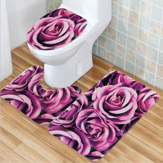 180x180cm Purple Rose Bathroom Shower Curtains