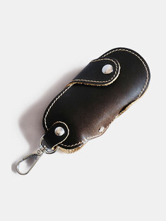 Menico Men's Genuine Leather Leather Simple Casual Handmade Car Keychain Wallet