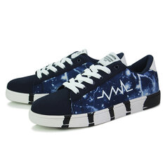 Men Starry Sky Colorful Canvas Lace Up Casual Shoes