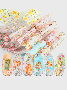8 Pcs Small Floral Nail Stickers