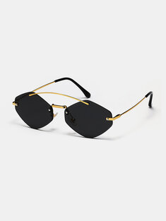 Unisex Fashion Simple Outdoor UV Protection Metal Diamond Frameless Sunglasses