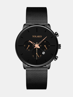 Adjustable Clasp Mesh Band Watches-18838