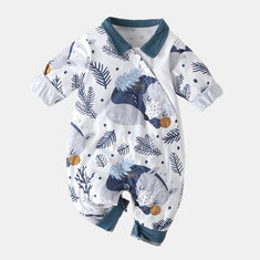 Baby Cartoon Print Rompers For 0-18M