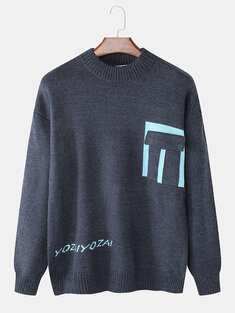 Pocket Designer Knitted Pullover Sweater-10351