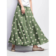 Daisy Floral Print Skirt-253