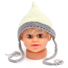 Newborn Baby White Crochet Knit Hat Photo Photography Prop Warm Cap