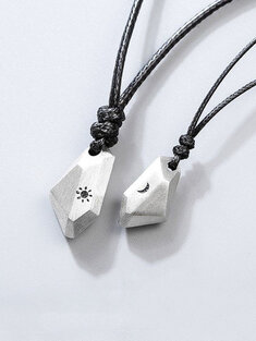 Geometric-shaped Wishing Stone Couple Necklace