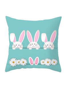 Easter Pillowcase Rabbit Egg Print Cushion Cover
