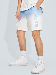 Letter Ombre Print Shorts