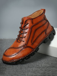 Men Cow Leather Non Slip Casual Boots-145682