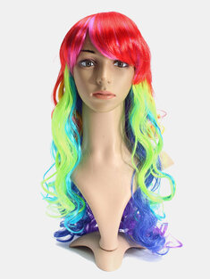 60cm Multicolor Mixed Color Wavy Curly Wig Women Cosplay Wigs