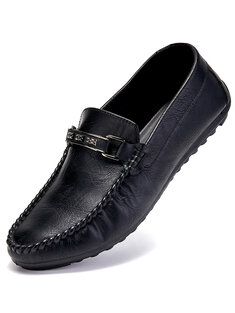 Men Microfiber Leather Non-Slip Soft Sole Slip-On Driving Casual Loafers-142205