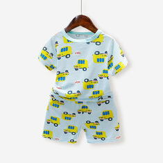 Boy's Cartoon Cars Print Pajama For 1-5Y